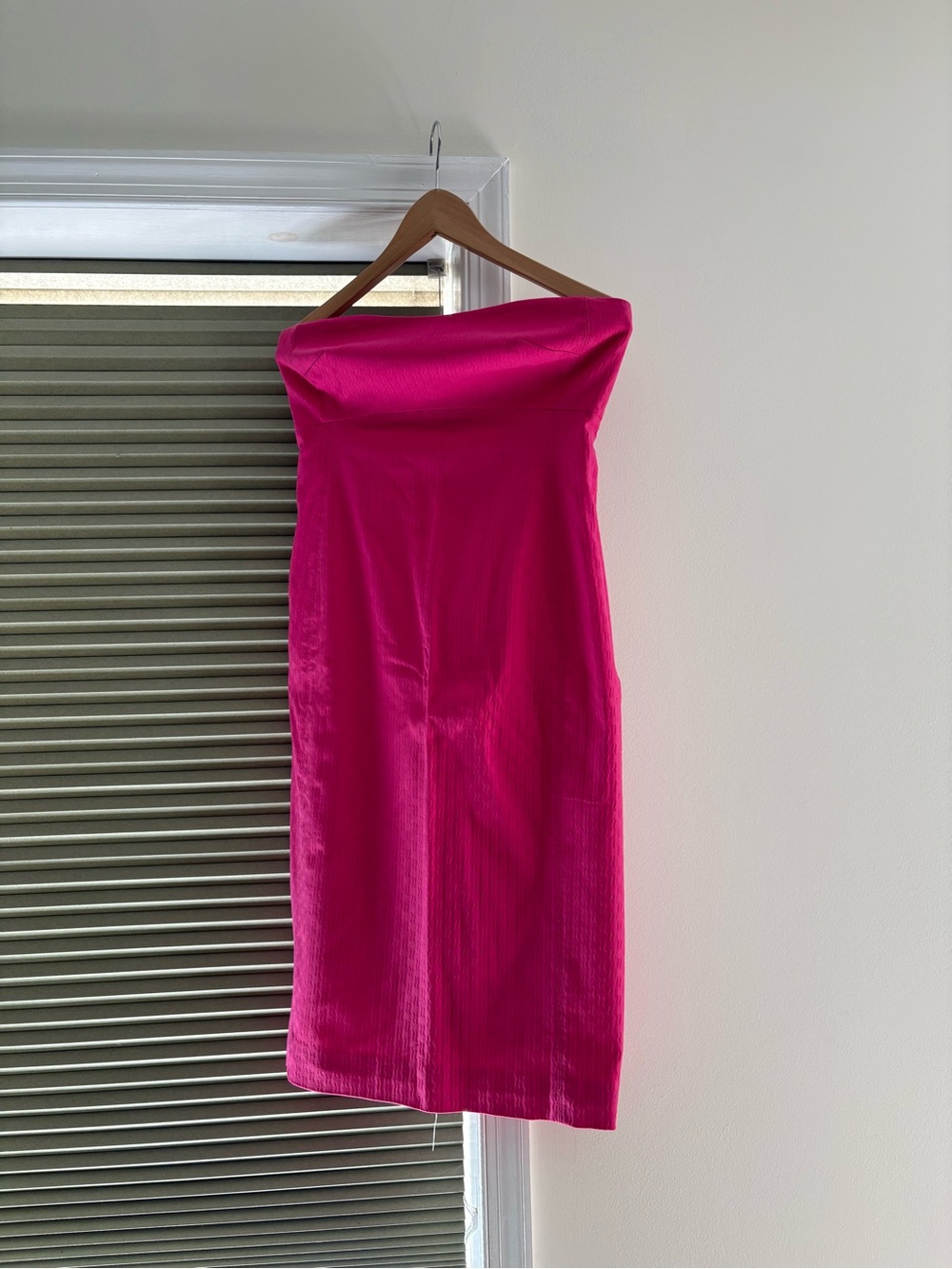 J. Crew Strapless Hot Pink Midi Dress